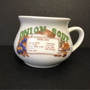 Vtg Onion Soup Bowl with Recipe